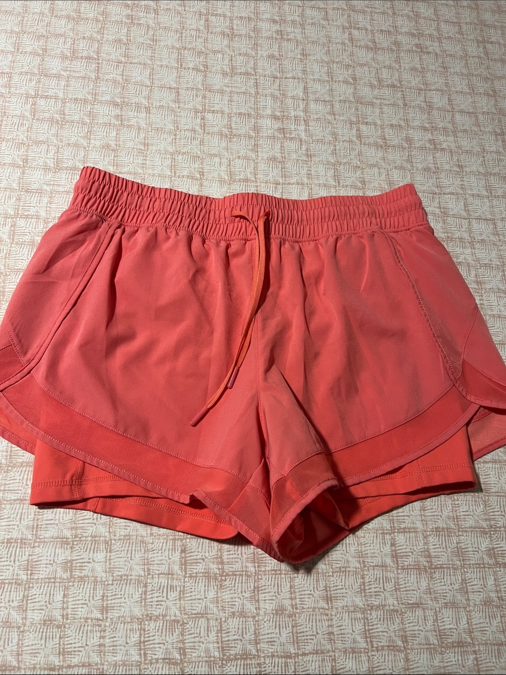 90 Degree By Reflex Coral Athletic Shorts with Drawstring Waist